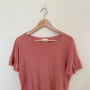 T. LA Box Cropped Linen T-Shirt